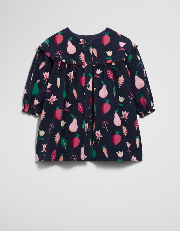 Country Road - Fruit Frill Long Sleeve Cord Dress