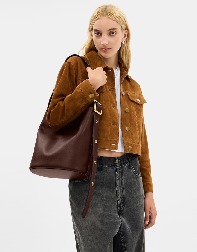 Coach - Natural Grain Leather Bowery Bucket Bag