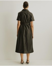 Atmos&Here - Frankie Leather Look Shirt Dress