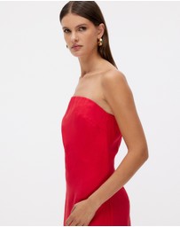 Minima Esenciales - Nivas Linen Empire Strapless Dress