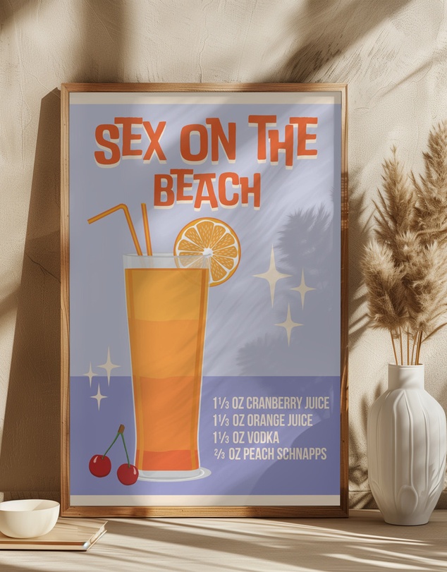 Olive et Oriel - Sex On The Beach by Wallchart Art Studio Art Print
