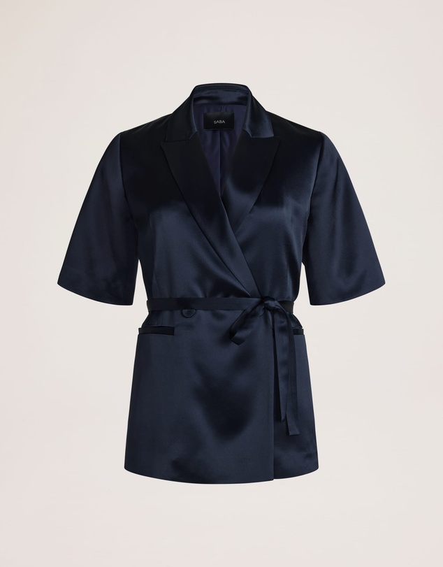 SABA - Sallee Satin Short Sleeve Belted Jacket