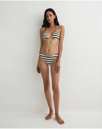 BONDI BORN - Lulu Bikini Top - Forest Stripe (Embodee™)