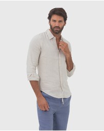 Coast Clothing - Long Sleeve Linen Shirt in Natural Sand
