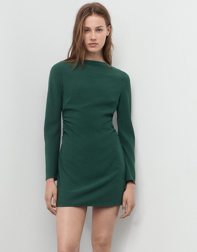 M.N.G - Boat-Neck Ruched Dress
