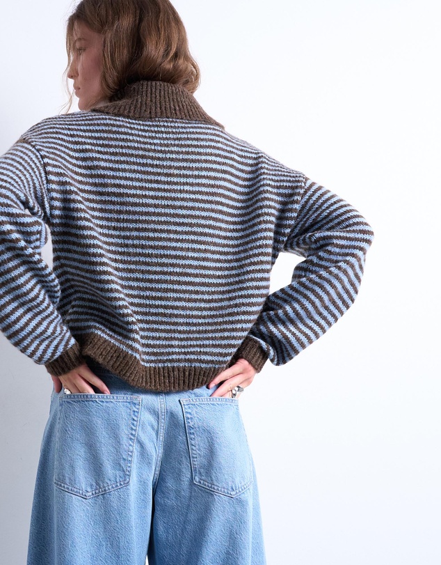 TOPSHOP - Topshop Knitted Stripe Collar Jumper