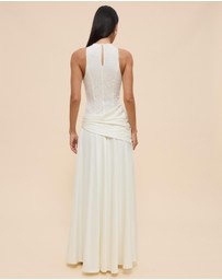 CHANCERY - Layla High Neck Lace Panelled Maxi Dress