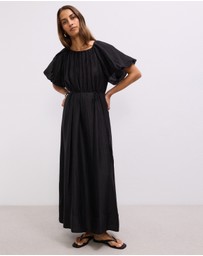 The Fated - Noa Puff Sleeve Midi Dress