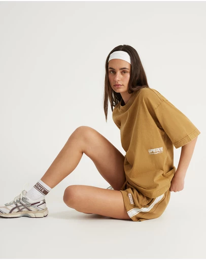 Upstate - Transit T-Shirt - Toffee/Snow Wash