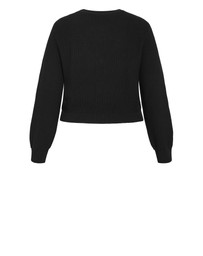 City Chic - Plus size Bella Cotton Knit Cardigan - black
