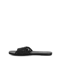 City Chic - Wide Fit Weave Flat Slide