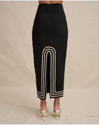 BY JOHNNY. - Sloane Stripe Ankle Skirt