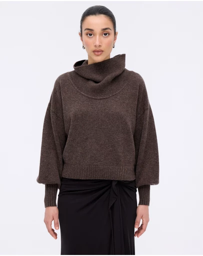 Minima Esenciales - Rian Wool Cashmere Funnel Neck Jumper