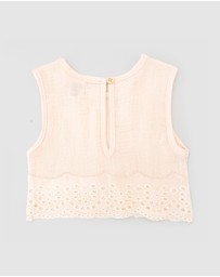 WITH LOVE FOR KIDS - Cotton Muslin Lace Top - Babies - Kids