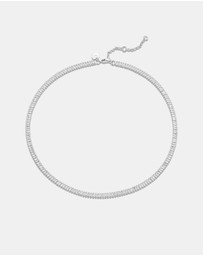 Mestige - Era Radiant Tennis Necklace - Silver Plated