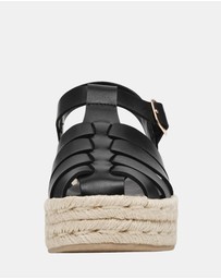 Steve Madden - Marlin Black Leather Sandals
