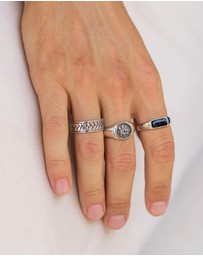 Kuzzoi - ICONIC EXCLUSIVE - Ring Mens Band Herringbone Vintage in 925 Sterling Silver