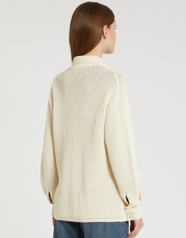 Marella - Cream Knit Collar Cardigan