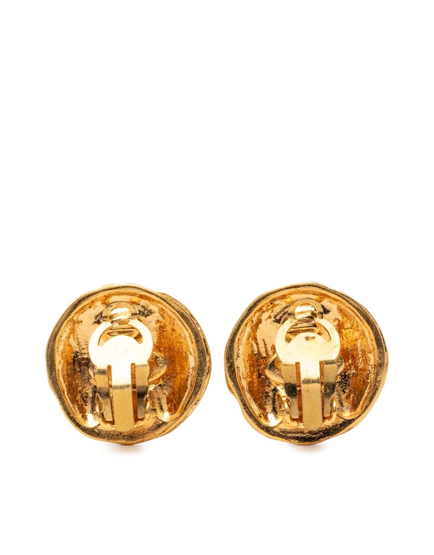 Pre-Loved by Azura Reborn - Pre-Loved CC Gold Plated Round Clip On Earrings