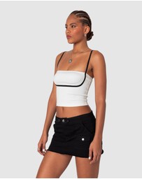 EDIKTED - Yang Contrast Strap Tank Top