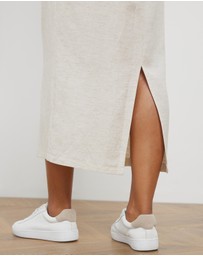 Atmos&Here - Tenley Linen Blend Midi Skirt