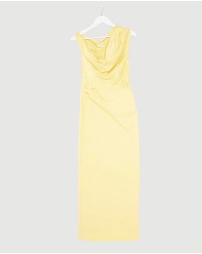 Revibe - Repaired Shona Joy Dillon Contrast Draped Maxi Dress - AU 10