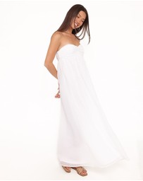 Petal & Pup - Vee Strapless Maxi Dress - White