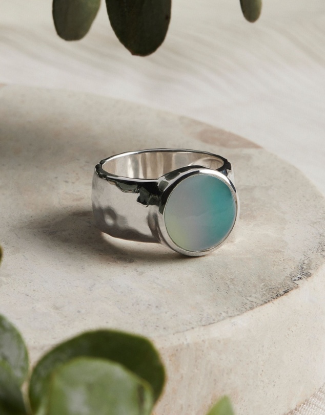 Najo - Chroma Silver Aqua Chalcedony Ring