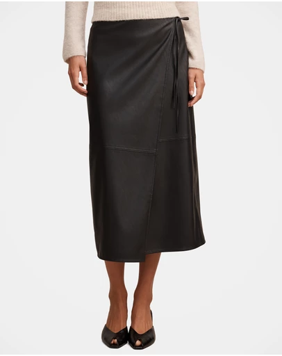 Forever New - Steph Vegan Leather Wrap Skirt