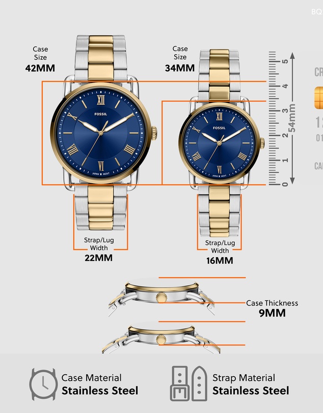 Fossil - Copeland Two Tone Analogue Watch