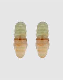 Haze & Glory - ICONIC EXCLUSIVE - Earrings Women Stud Jade 925 Sterling Silver Gold Plated