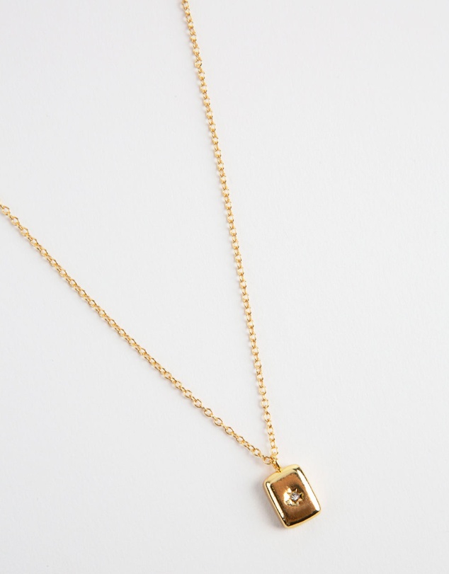 Lovisa - Gold Crystal Rectangle Locket Necklace