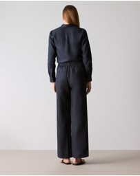 Trenery - Linen Classic Shirt in Night Sky