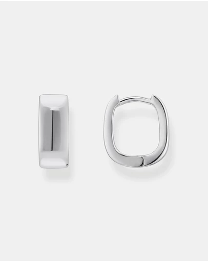 THOMAS SABO - Hoop earrings in angular shape mini silver