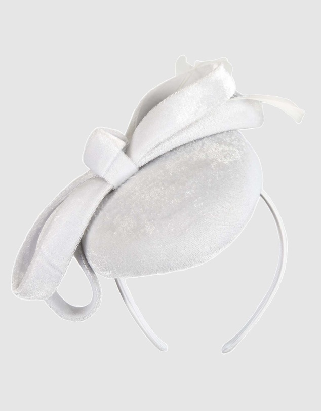 Max Alexander - Velvet White Winter Pillbox Fascinator