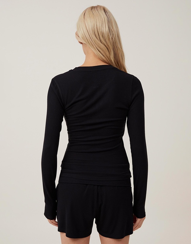 Cotton On Body - Sleep Recovery Henley Long Sleeve Tee