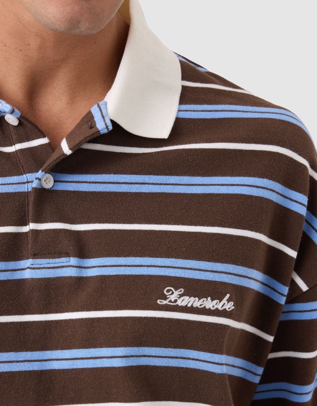 Zanerobe - Box Crop Polo Choc/Sky Blue