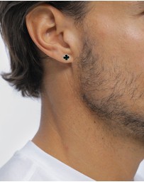Kuzzoi - ICONIC EXCLUSIVE - Earrings Male Stud Cloverleaf 925 Sterling Silver