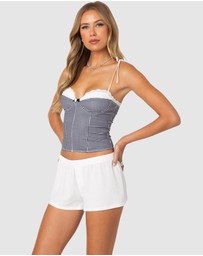 EDIKTED - Peekaboo Lacey Gingham Corset
