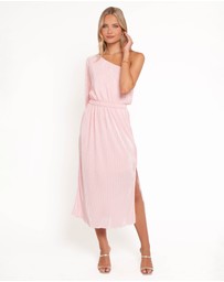 Petal & Pup - Pontee One Shoulder Pleated Midi Dress - Pink