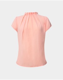 Forcast - Olivia Pleated High Neck Top