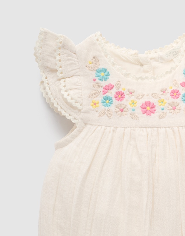 Purebaby - Embroidered Bodysuit-Kids-Babies