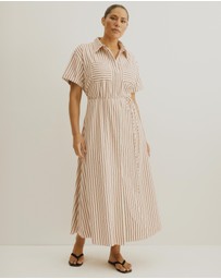 Atmos&Here Curvy - Amy Tie Back Maxi Shirt Dress