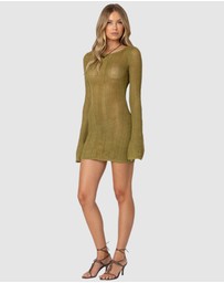 EDIKTED - Back Cut Out Crochet Mini Dress