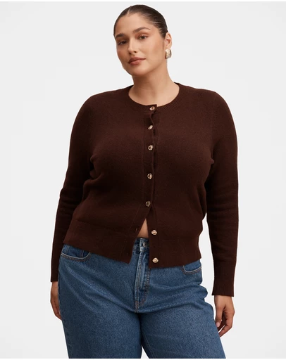 Forever New Curve - May Curve Crew Neck Cardigan