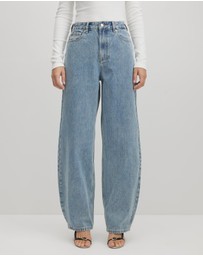 AERE - Marla Mid-Rise Barrel Leg Jeans