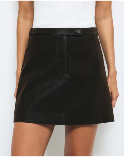 AERE - Drea Suede Look Mini Skirt