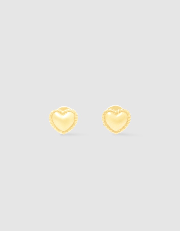 Wanderlust + Co - Heart Gold Flat Back Earrings