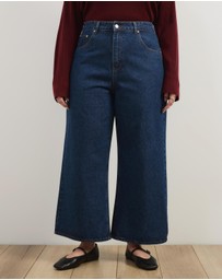 Atmos&Here Curvy - Kara Cropped Wide Leg Jeans