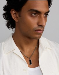 Michael Hill - Black Onyx Oblong Pendant in Sterling Silver